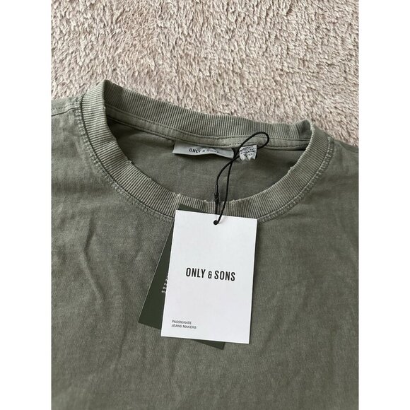 Only & Sons Men's Distressed Short Sleeve T-Shirt Castor Gray XL Casual  New - Picture 5 of 14